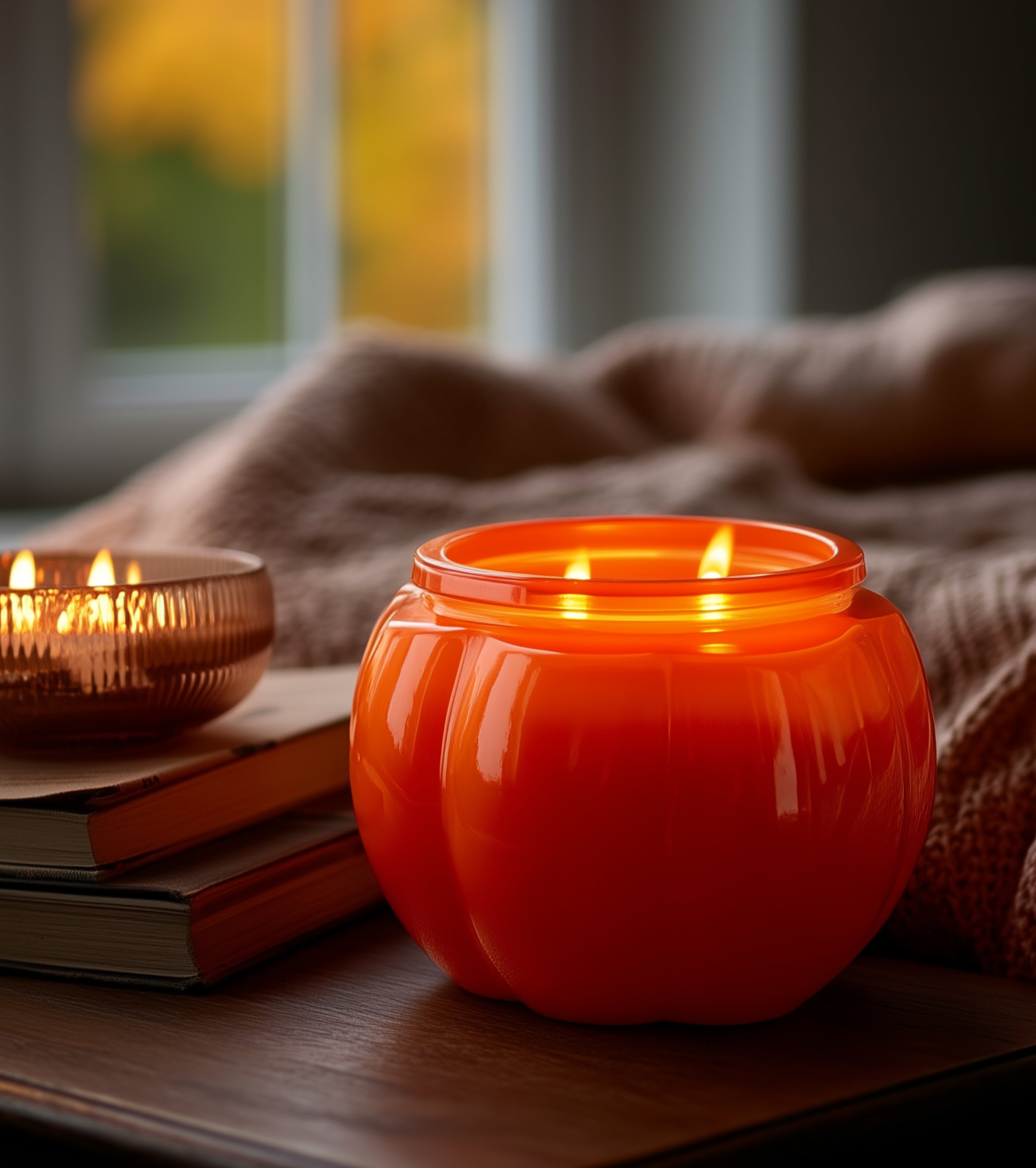 Sueded Pumpkin Candle